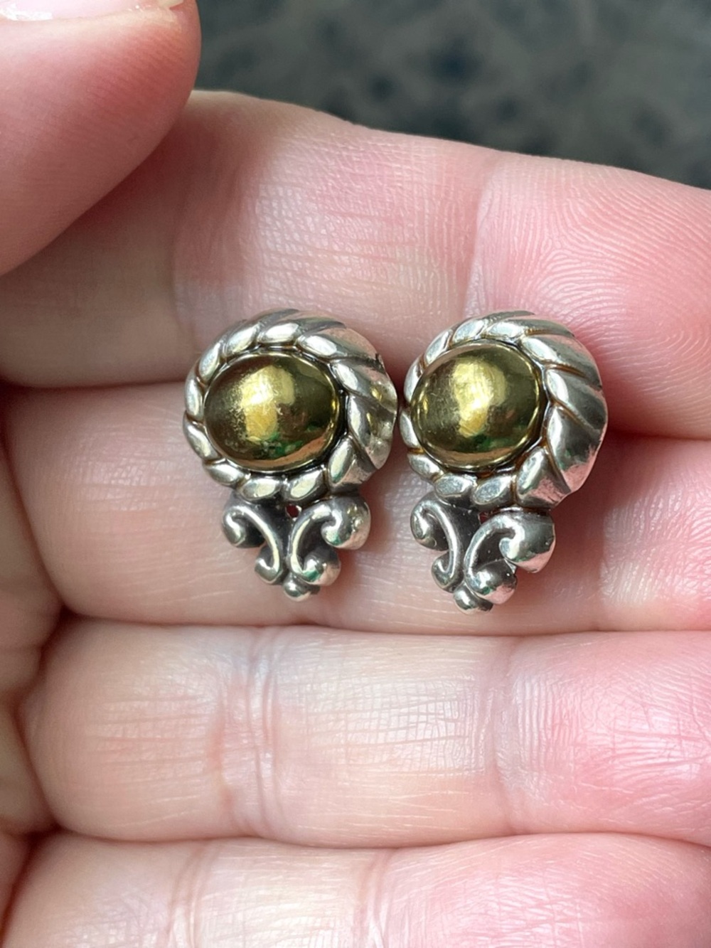 Brighton Moon Glow bimetallic flower post earrings